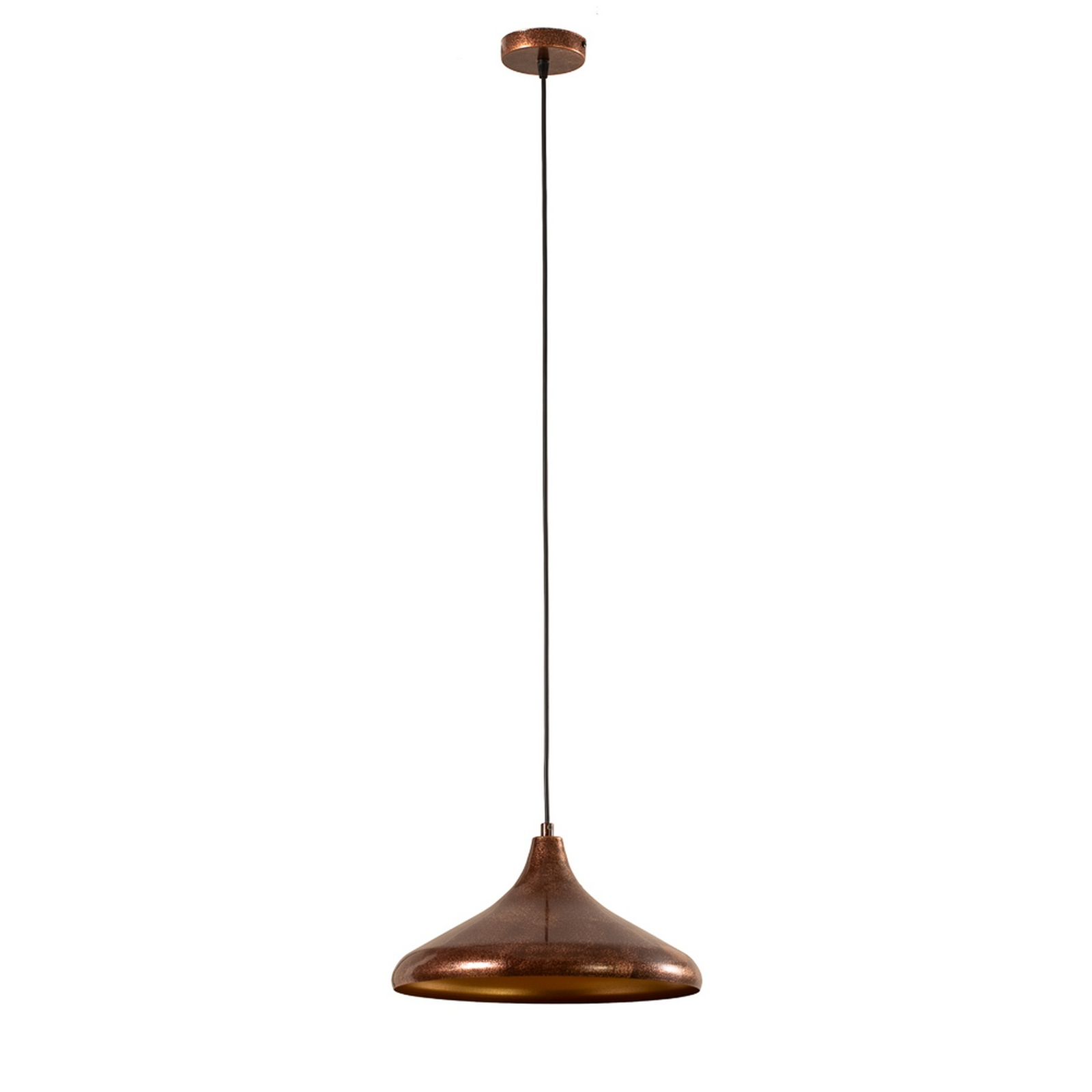 Claus pendant light, copper/gold, Ø 35 cm, metal