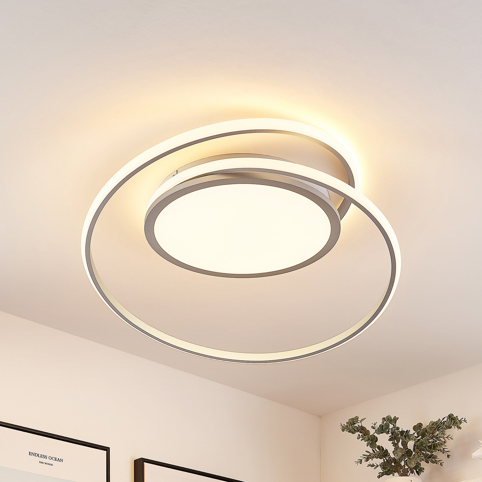 Lucande Noud LED mennyezeti lámpa, CCT színváltós