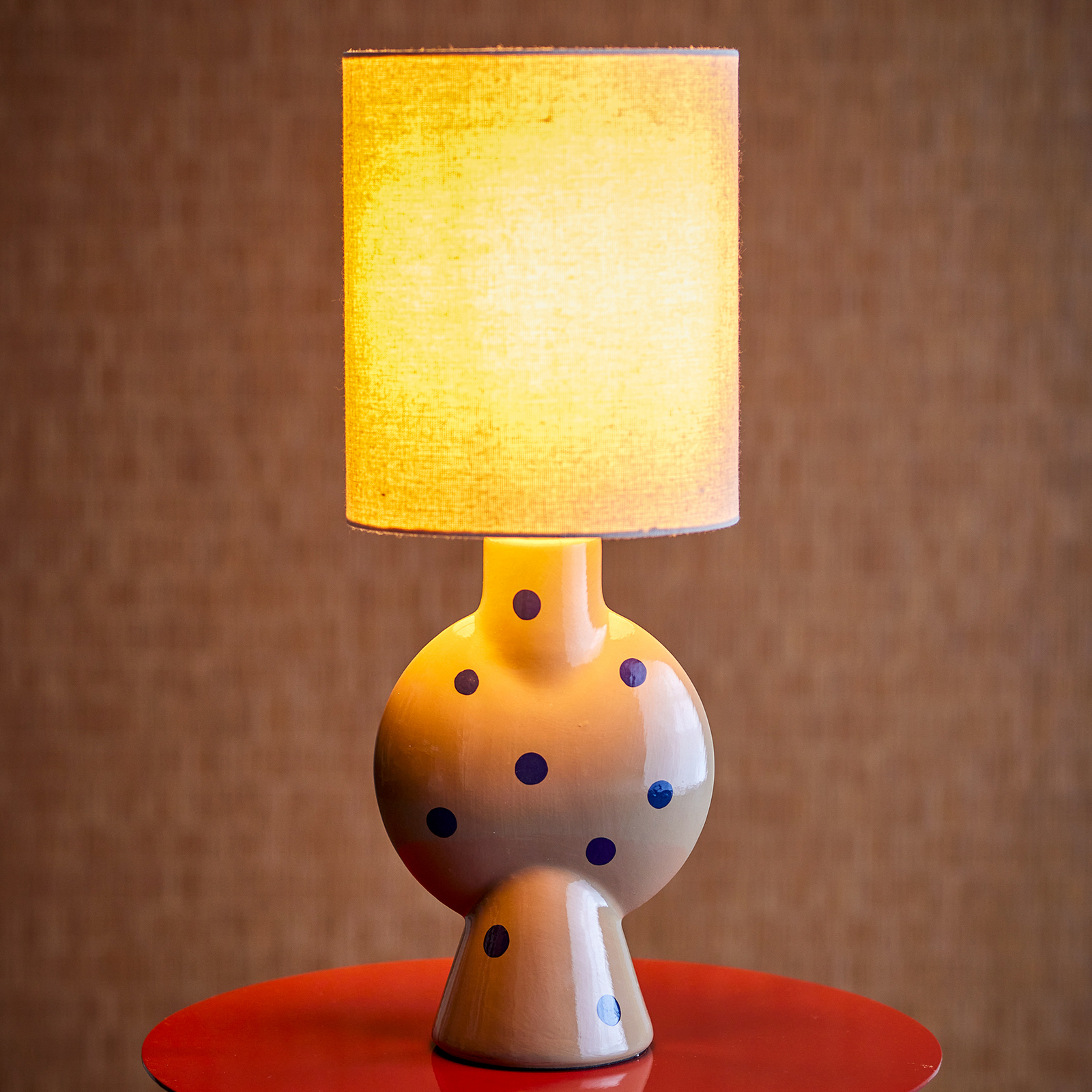 Lampada da tavolo Sergio, marrone/crema, altezza 55 cm - Bloomingville