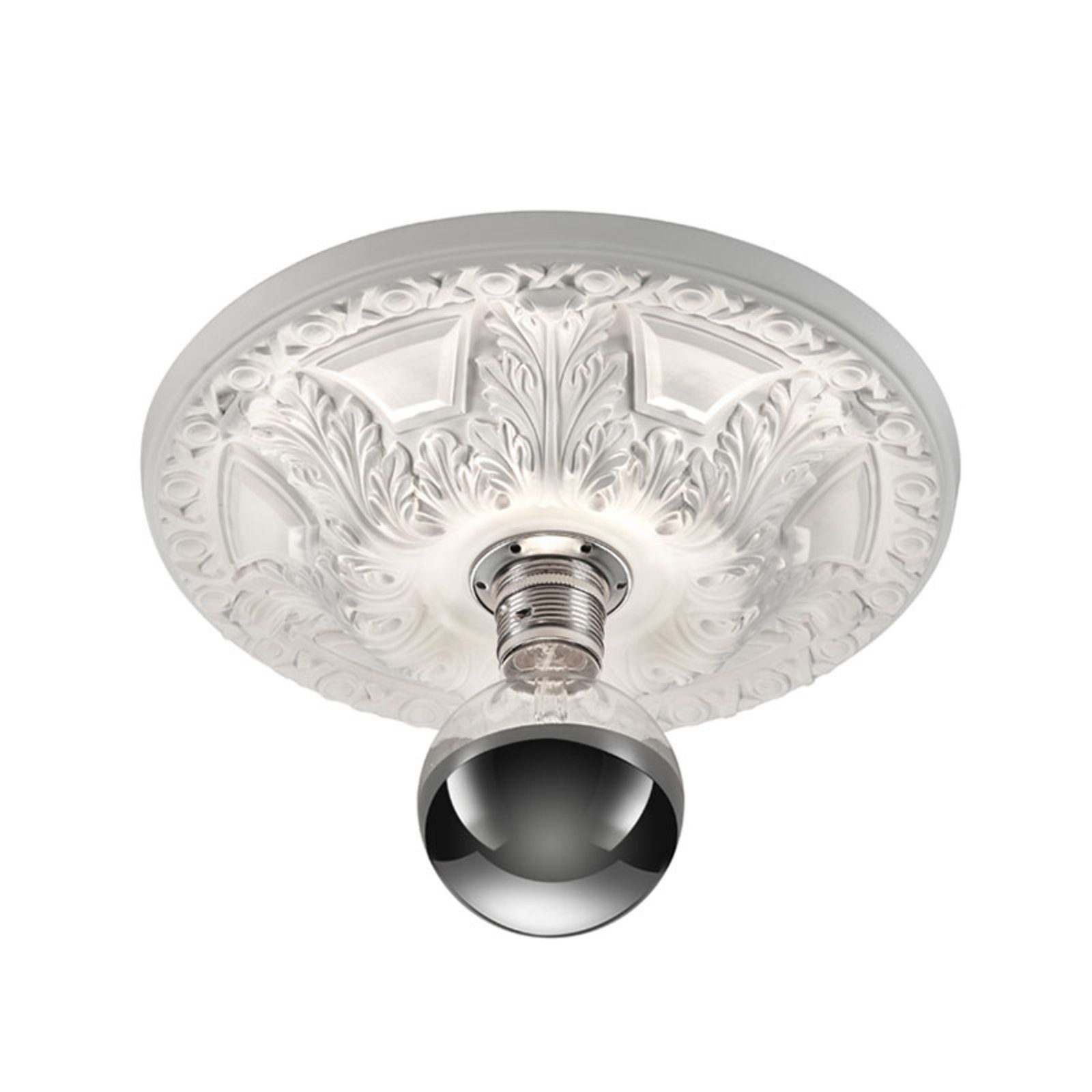 Deckenlampe Lilly, Gips, Stuckoptik Ø 55,5 cm Deckenlampe Lilly, Gips, Stuckoptik Ø 55,5 cm