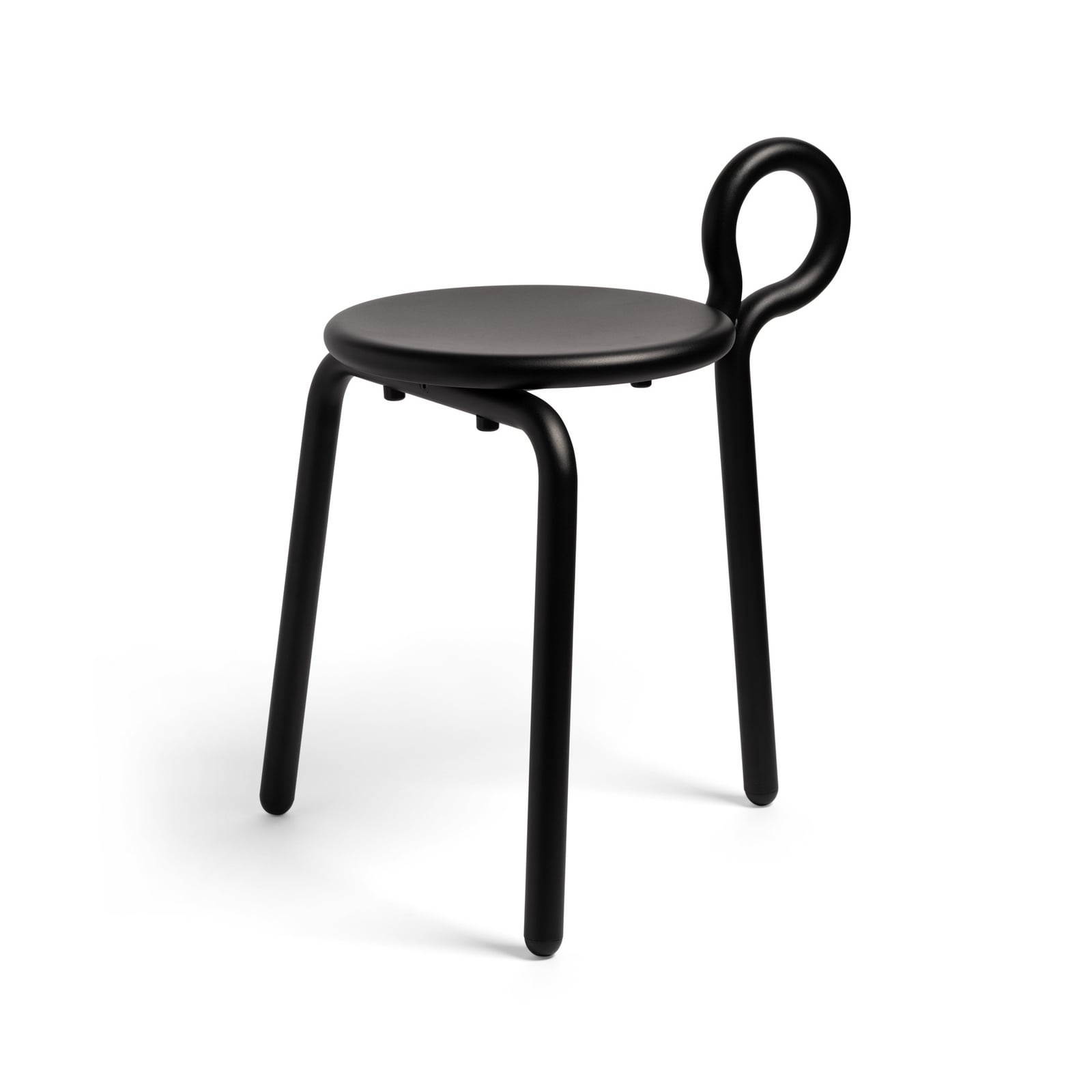 Chaise Lasso, noire, en métal, hauteur 58 cm - &Klevering