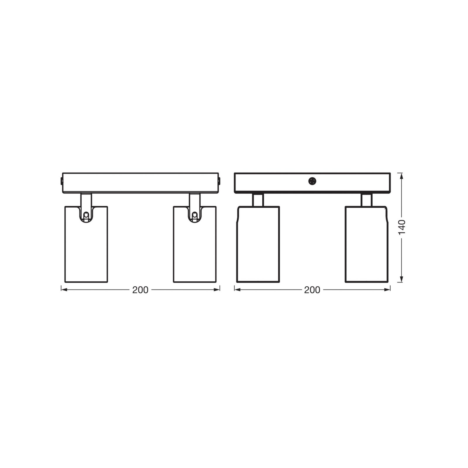 OSRAM Deckenspot OCTAGON PLATE, schwarz, 4-flg. GU10-LED 927