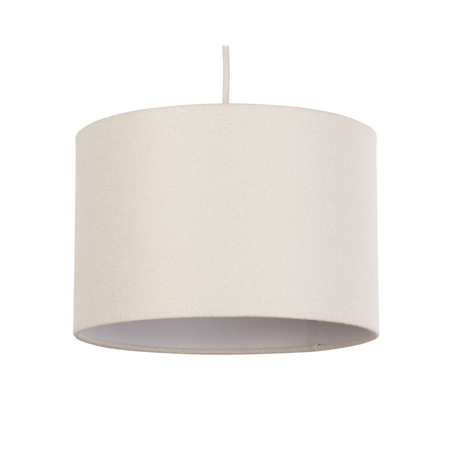 Pendelleuchte Rayna, Ø 30 cm, weiß, Leinen, E27