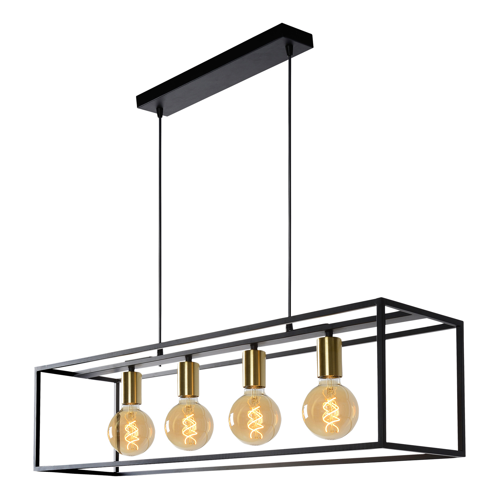 Ruben pendant light with a frame, four-bulb