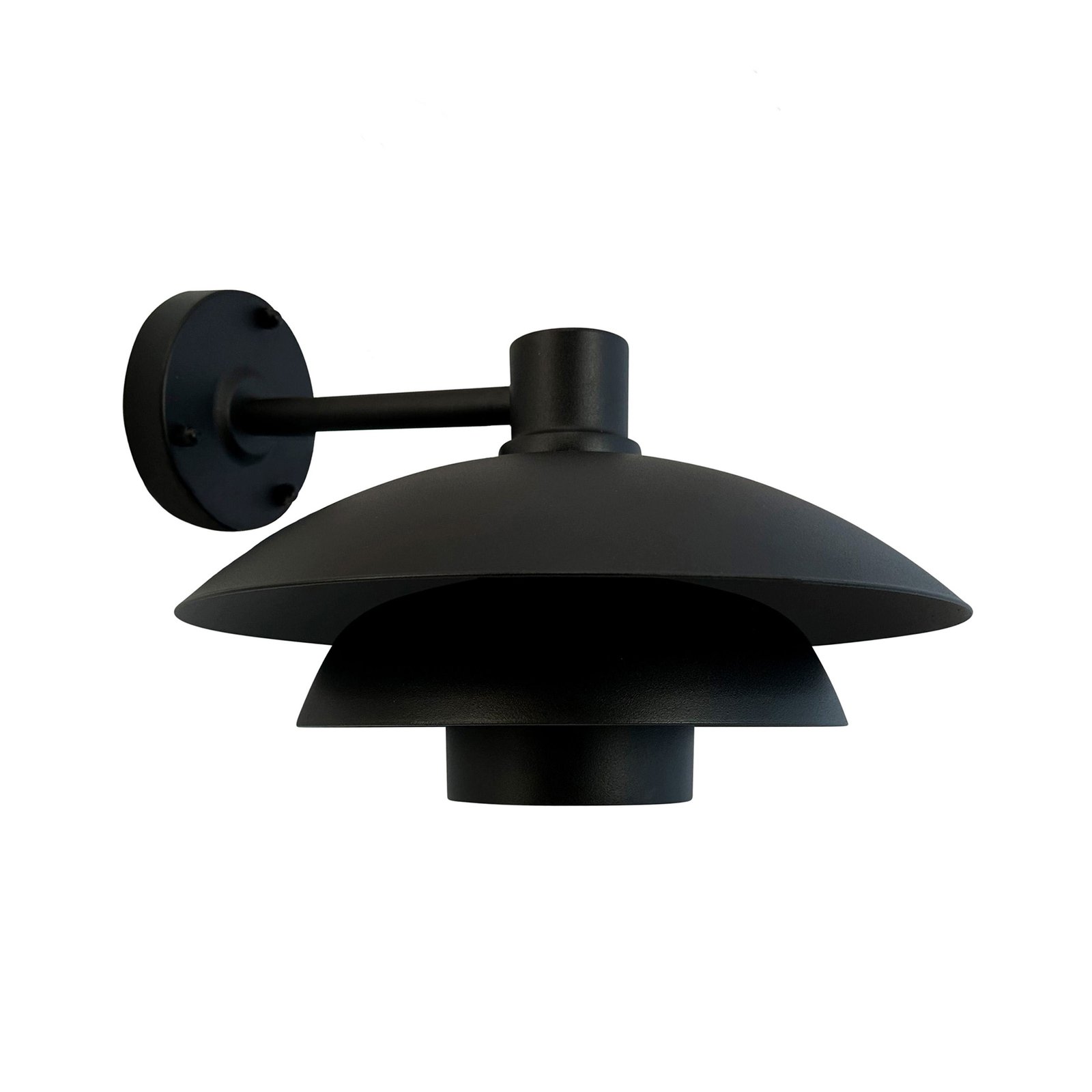 Dyberg Larsen Außenwandlampe Morph, Ø 30 cm, schwarz, Metall