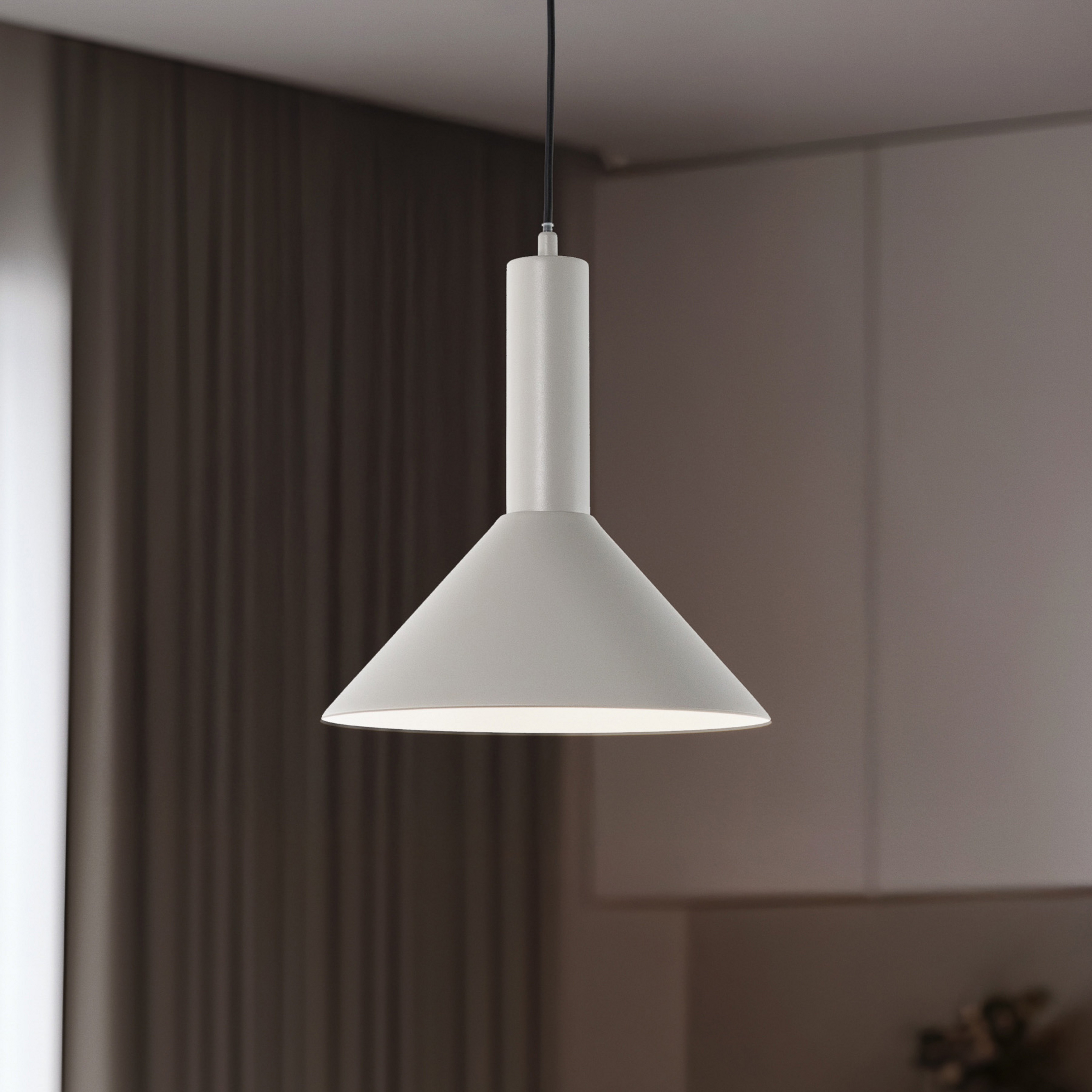 Rippvalgustid Vitrum cone, hall, metall, Ø 26 cm, E27