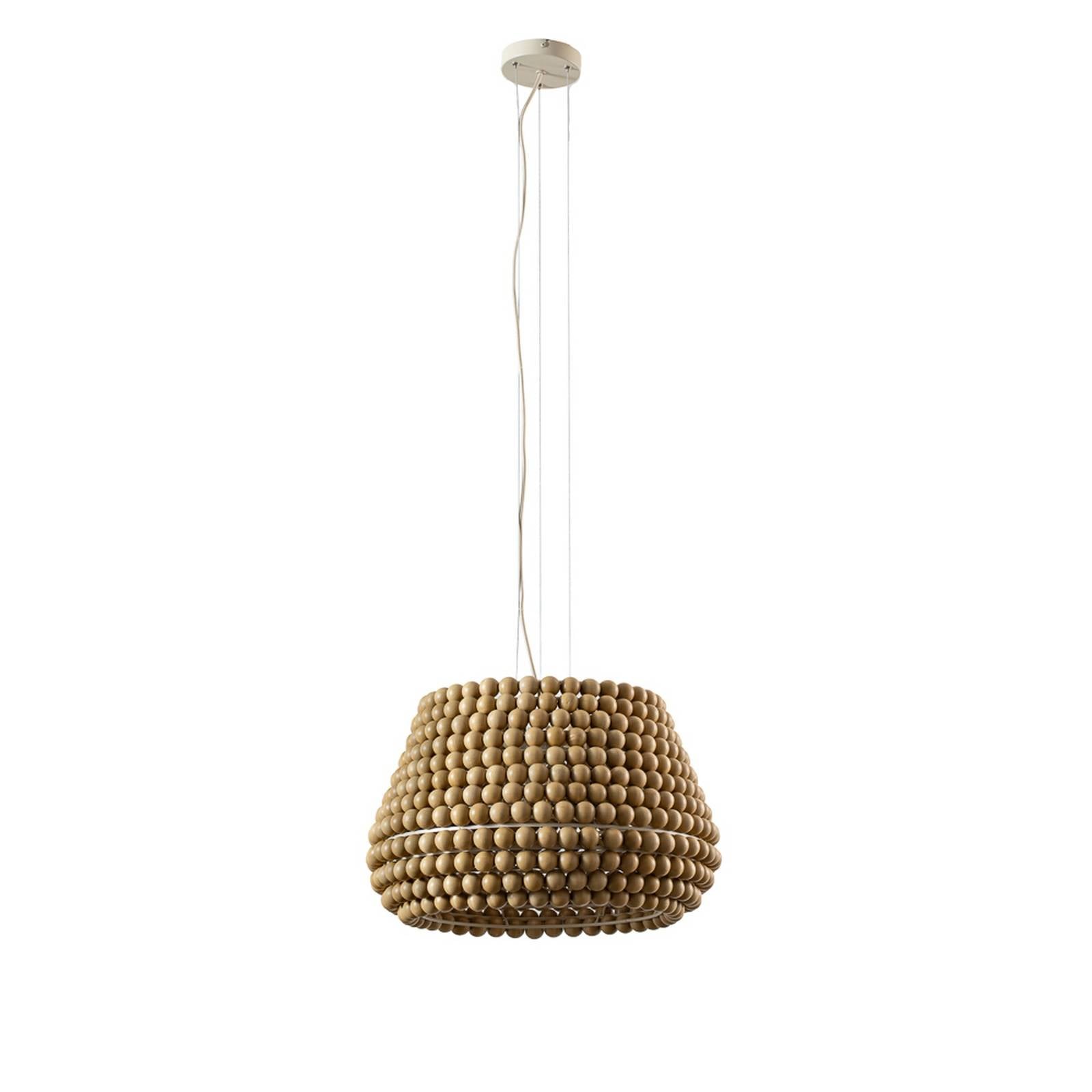 Żyrandol Lucande Melori, drewno, kolor naturalny, Ø 51 cm, E27