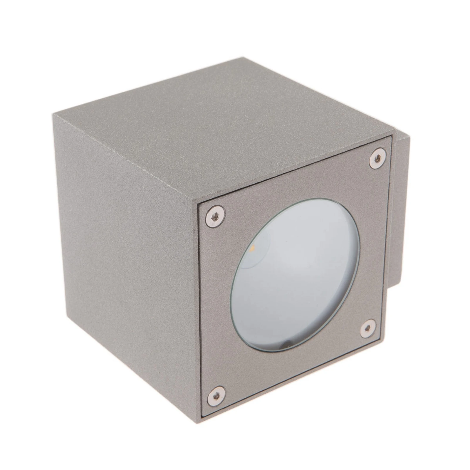 Lucande LED-Außenwandleuchte Jarno, silber, Metall, 9cm