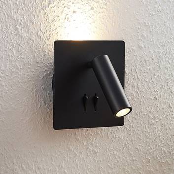 Lucande Magya applique LED nero a 2 luci quadrata