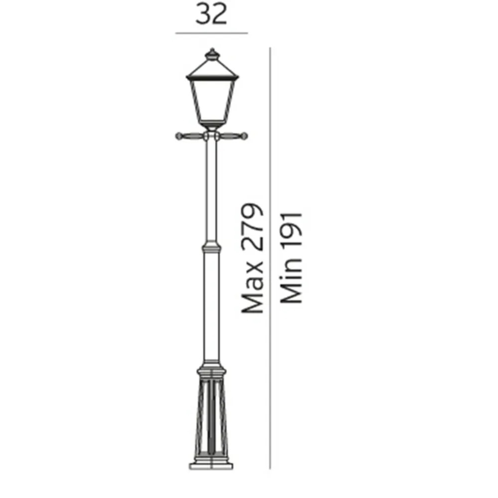 London 1 Venkovní Parková Lampa pro Concrete Anchor White - Norlys