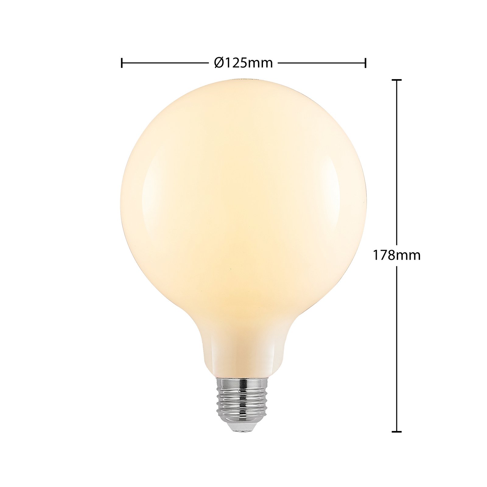 LED lamp E27 6W 2.700K G125 bollamp dimbaar, opaal