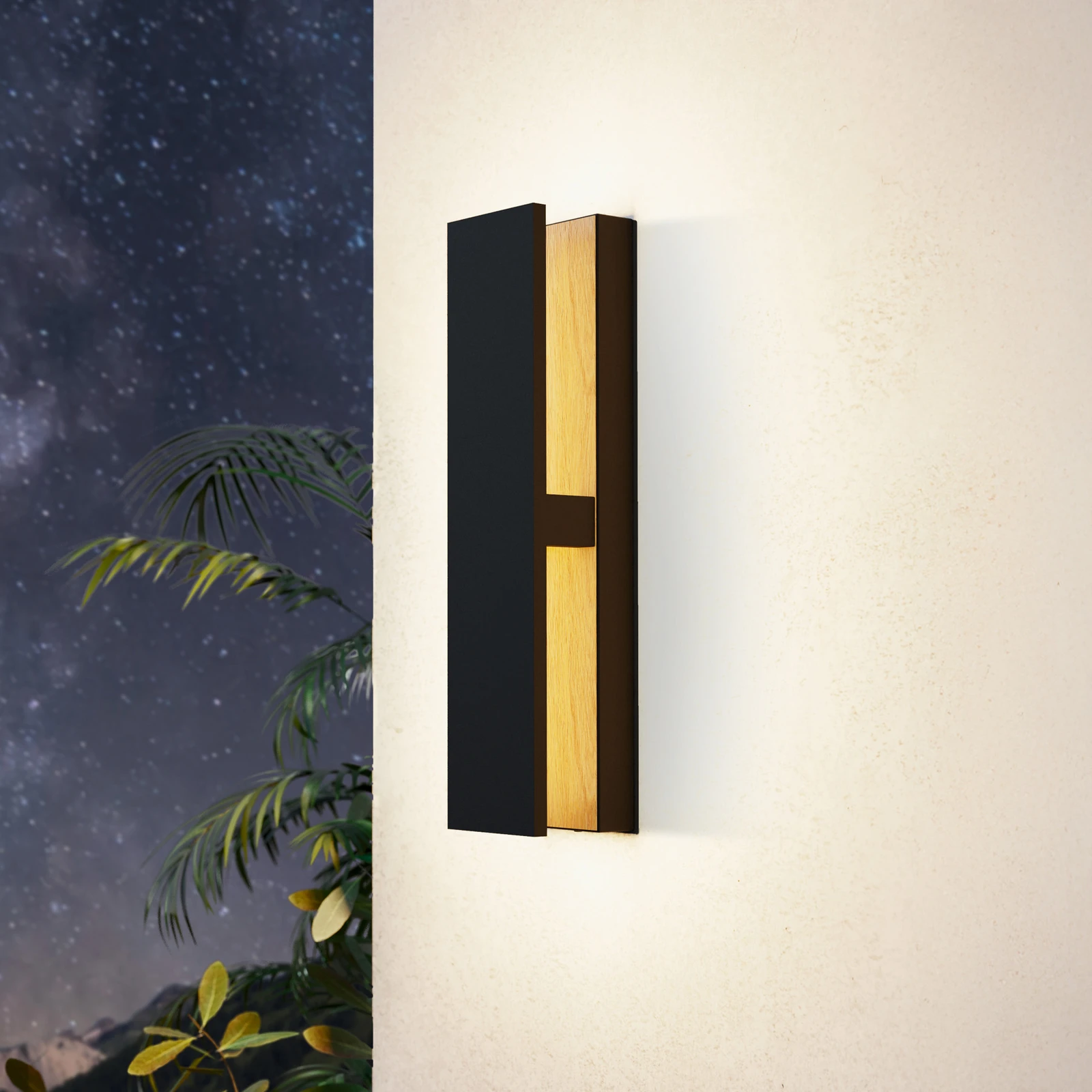 LED-Außenwandleuchte Costorio, indirekt, schwarz