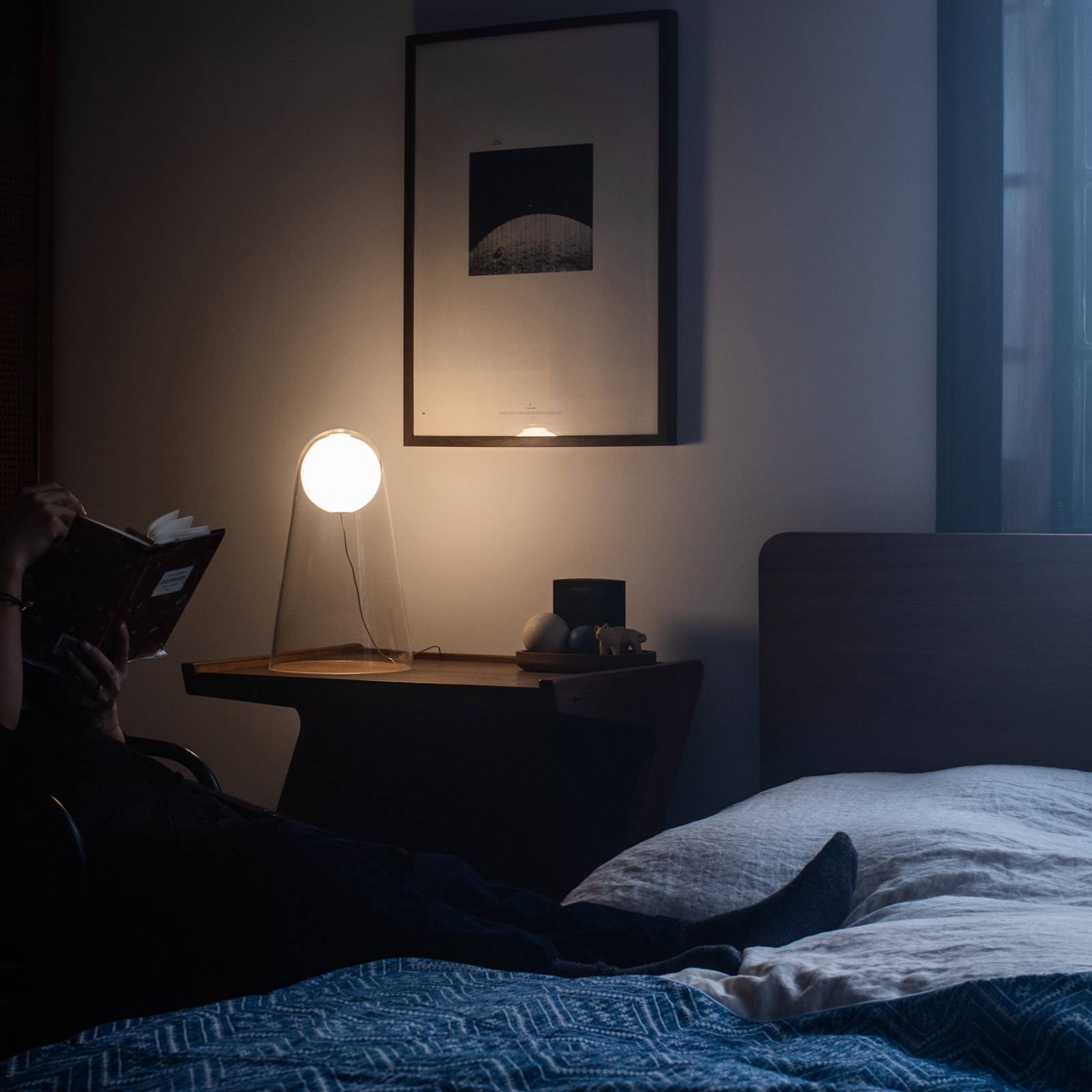 Foscarini Satellight szklana lampa stołowa LED