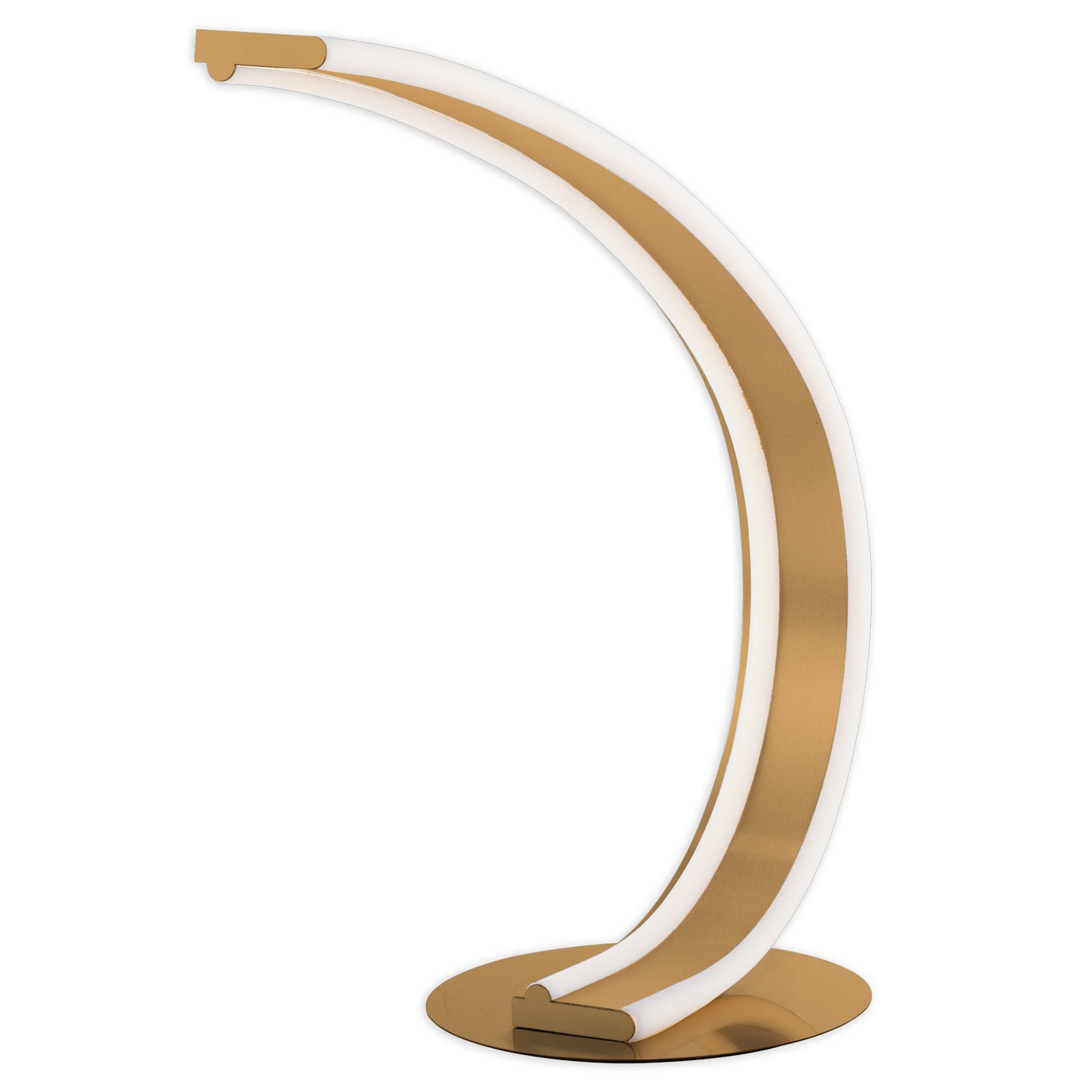 Paul Neuhaus Q-VITO LED da tavolo, curva, ottone