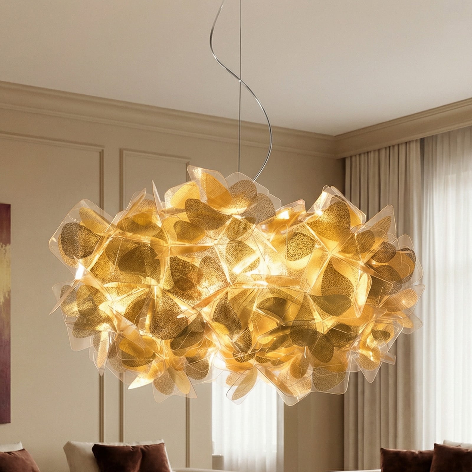 Clizia Pendel Mama Non Mama Gold/Transparent Clizia Mama Non Mama Slamp - Stue - Design - Plastik - Med flere lyskilder