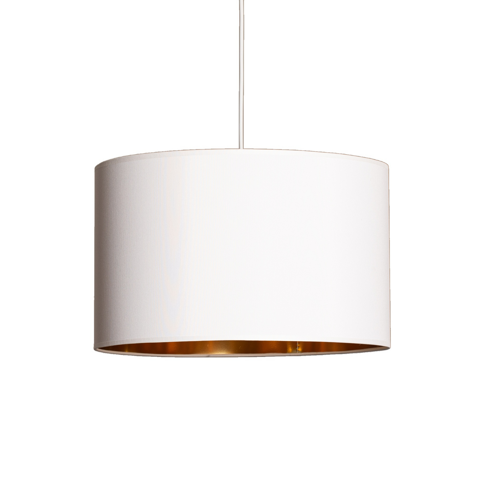 Lampă suspendată Soho cilindrică 1 bec Ø 40cm alb/auriu