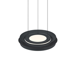 LED závesné svetlo Lys, čierne, Ø 45 cm, CCT, diaľkové ovládanie