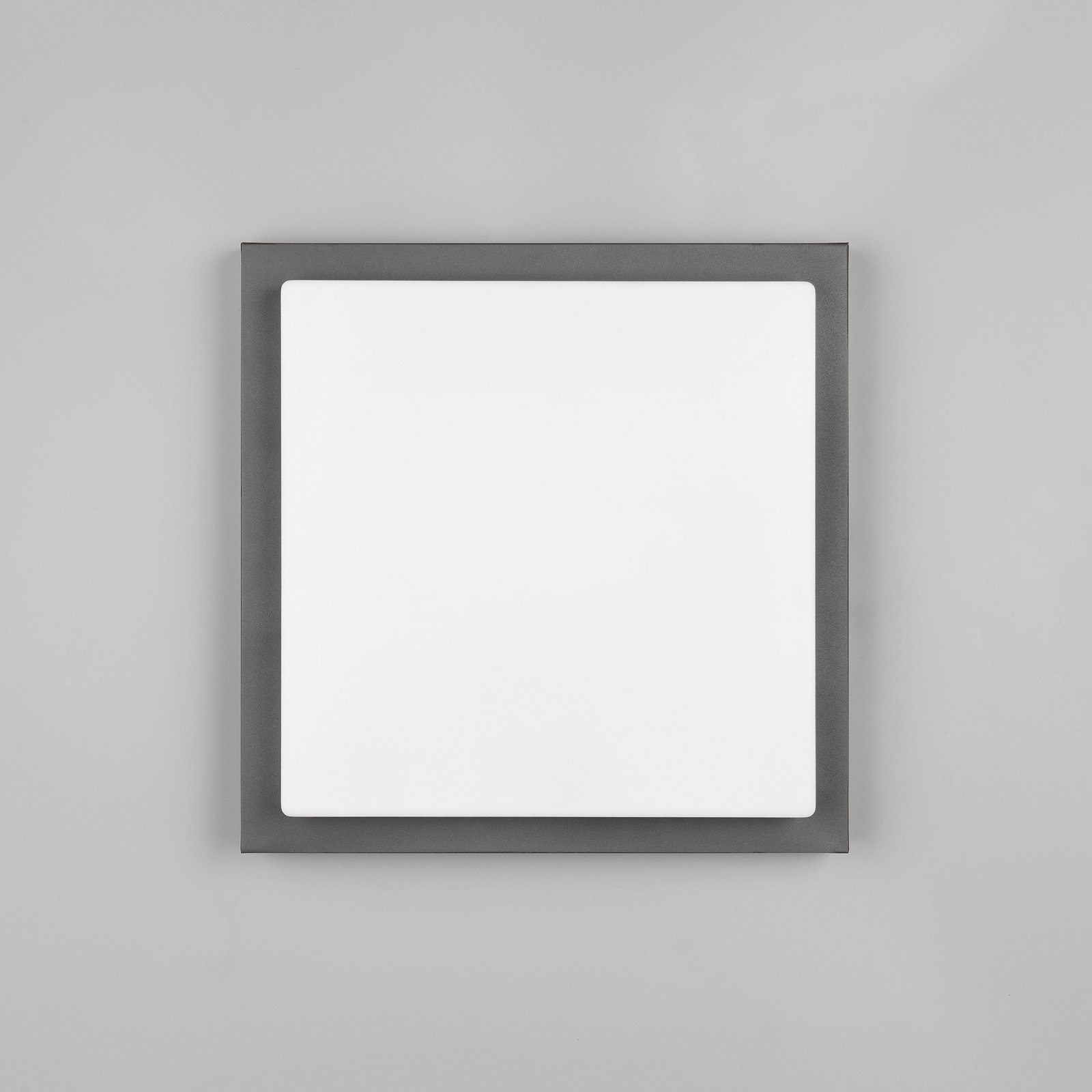 Bermejo LED outdoor wall light, angular, sensor, CCT, anthracite