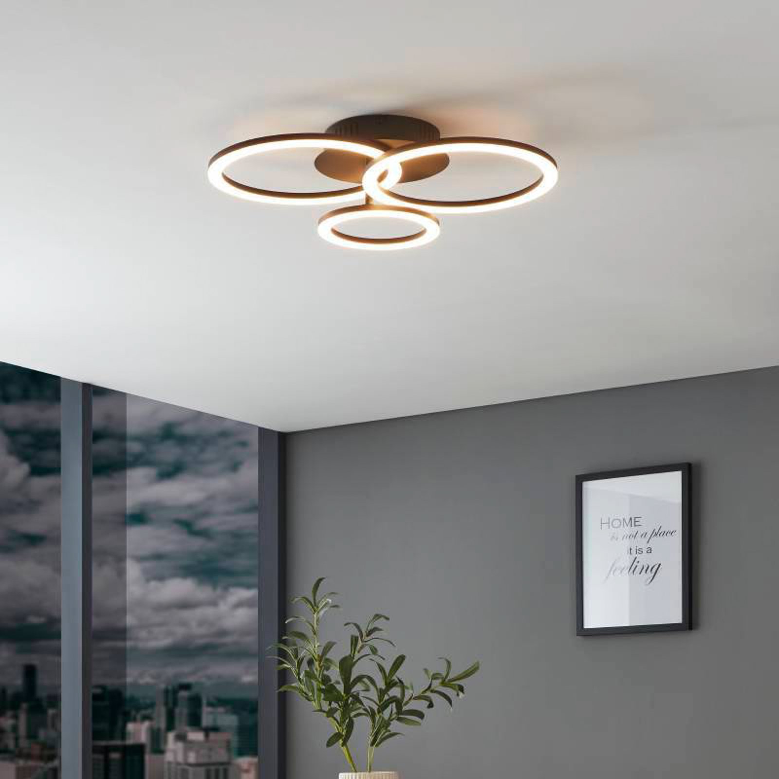 EGLO connect Parrapos-Z LED ceiling lamp, 3-bulb