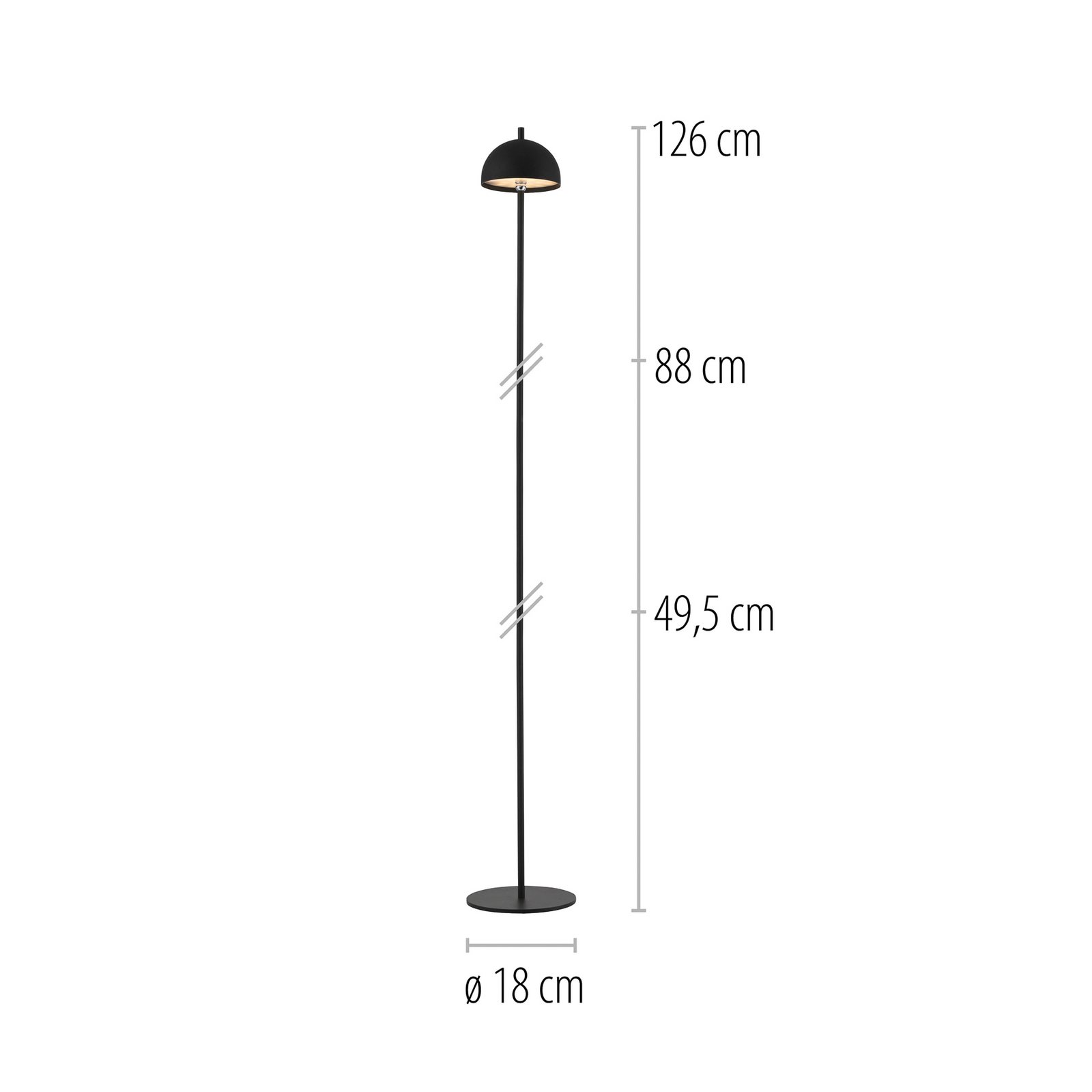 SCHÖNER WOHNEN LED-akku-gulvlampe Bellies, sort, IP54 SCHÖNER WOHNEN LED-akku-gulvlampe Bellies, sort, IP54