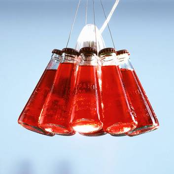 Campari Light - hanging light with Campari bottles