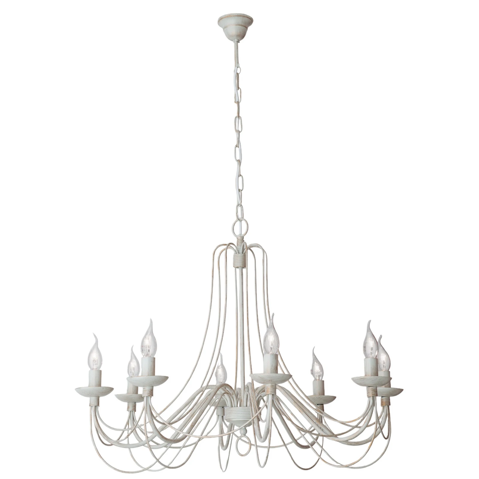 Lustre Antonina 8 lampes, chaîne suspente