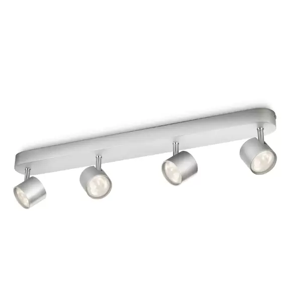 Lampenwelt Philips Star schwenkbarer LED-Strahler grau 4flg