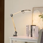 Lindby LED lampă cu clemă Nyxaris, aur, metal, CCT, 52 cm