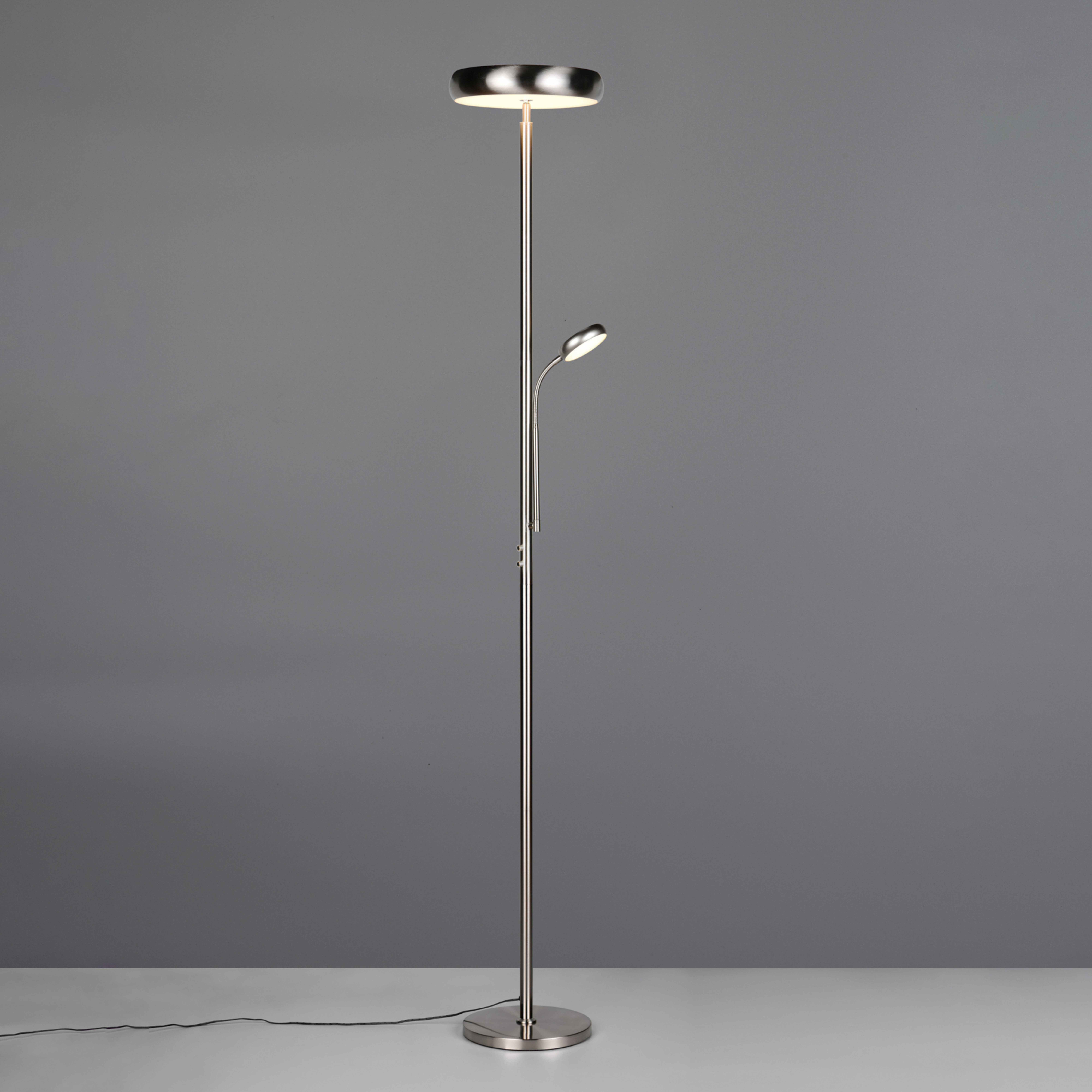 LED stāvlampa Palermo, matēts niķelis, tālvadības pults, atmiņa