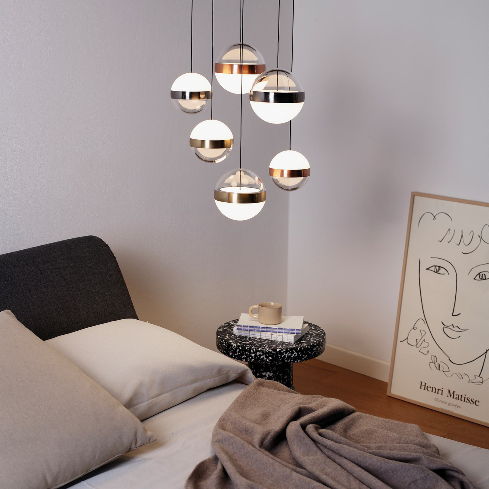 Ideal Lux Lampa wisząca LED Galaxy, 6-punktowa, akryl, metal
