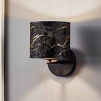 Vägglampa Jari tyg, svart-marmorerad