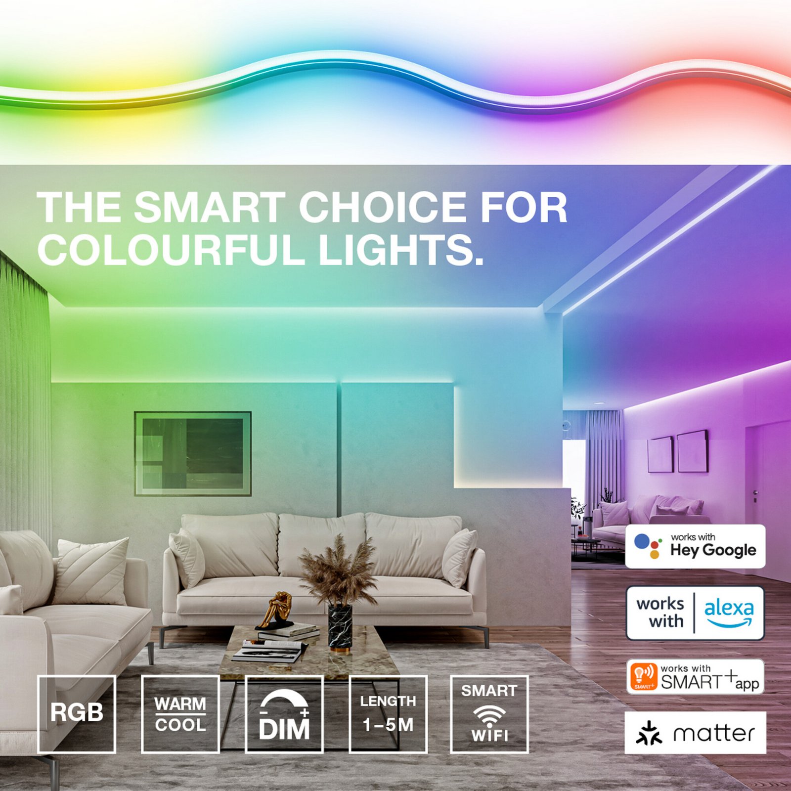 OSRAM SMART+ WiFi LED-list, master, 2 m, CCT, RGB Matt
