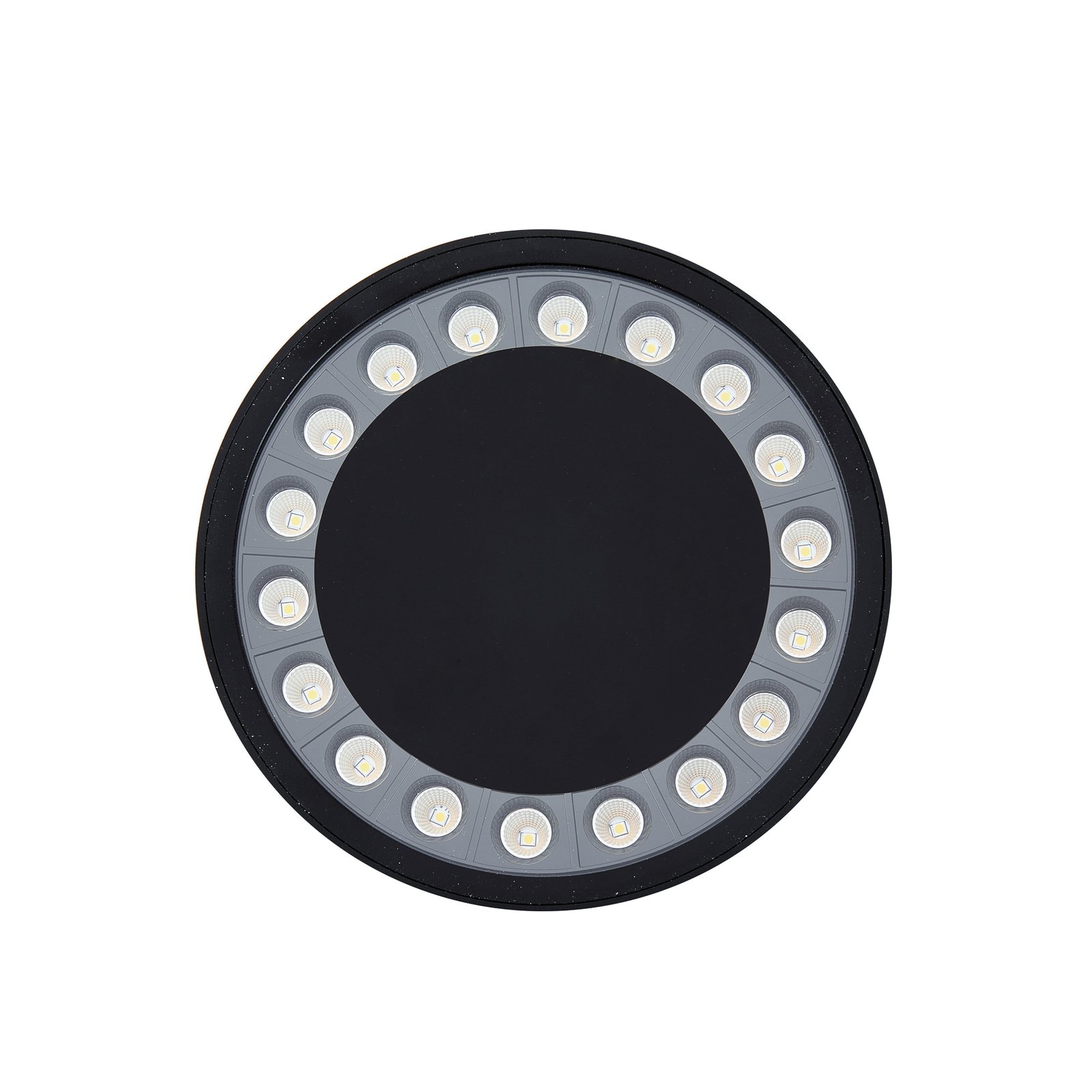 Venkovní stropní svítidlo Lucande LED Roran, černé, Ø 18 cm, IP65