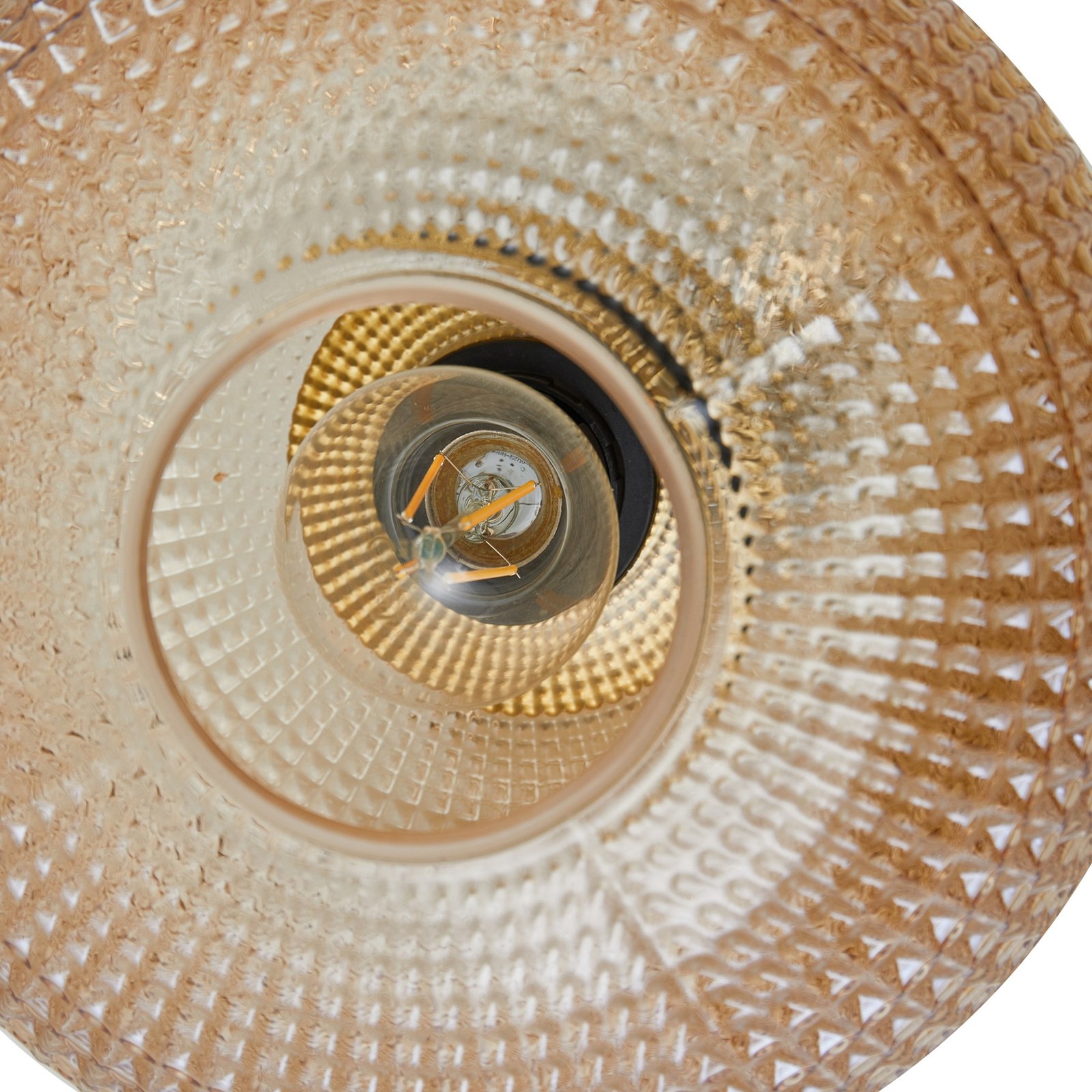 Lindby ceiling light Hildur, Ø 25 cm, amber, glass