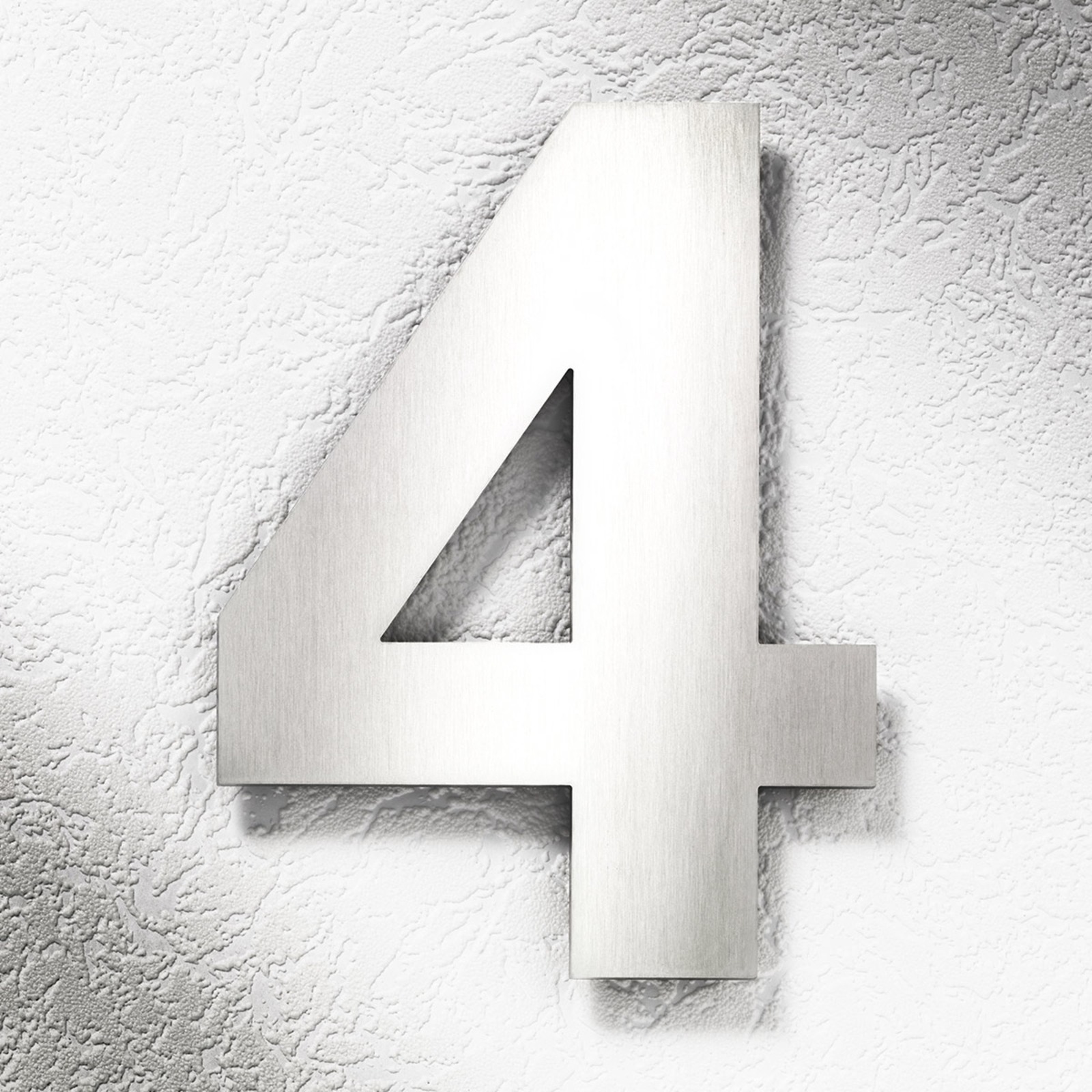 CMD Stainless Steel House Numbers, Large 4, Stainless steel, W: 17 cm, H: 25 cm