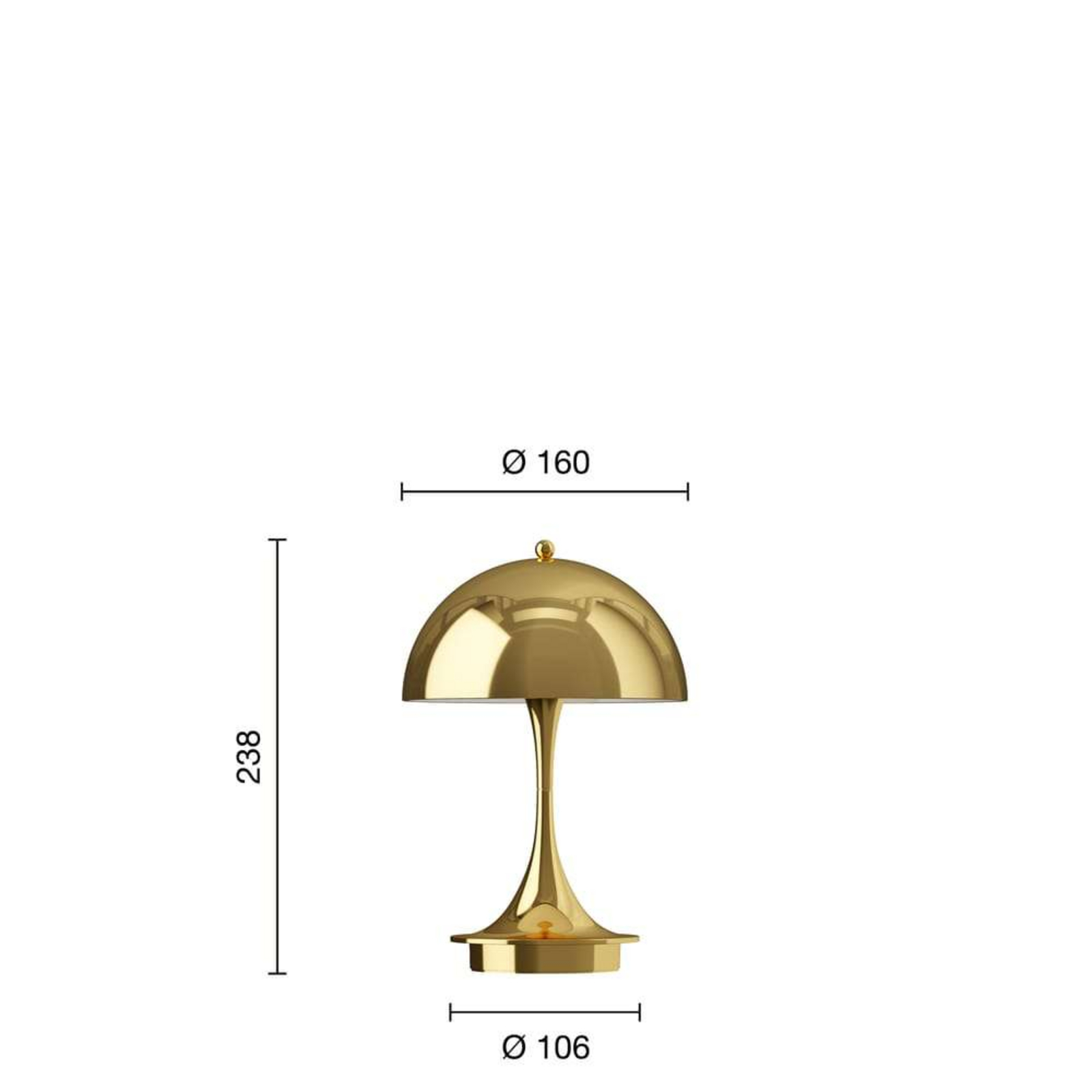 Panthella 160 Portable Table Lamp V3 Brass Metallised - Louis Poulsen