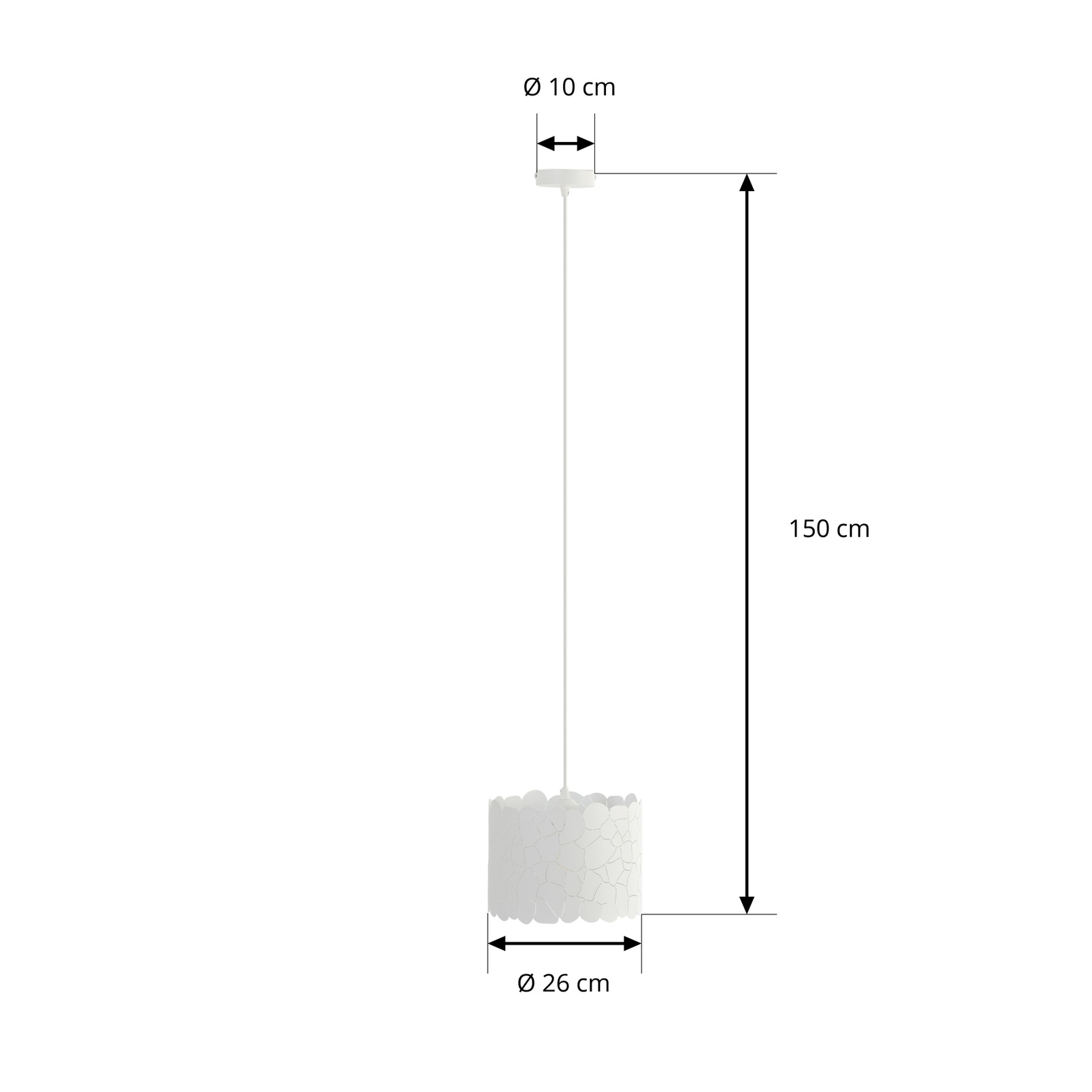 Závěsné svítidlo Lindby Aralena, bílá, kov, Ø 26 cm