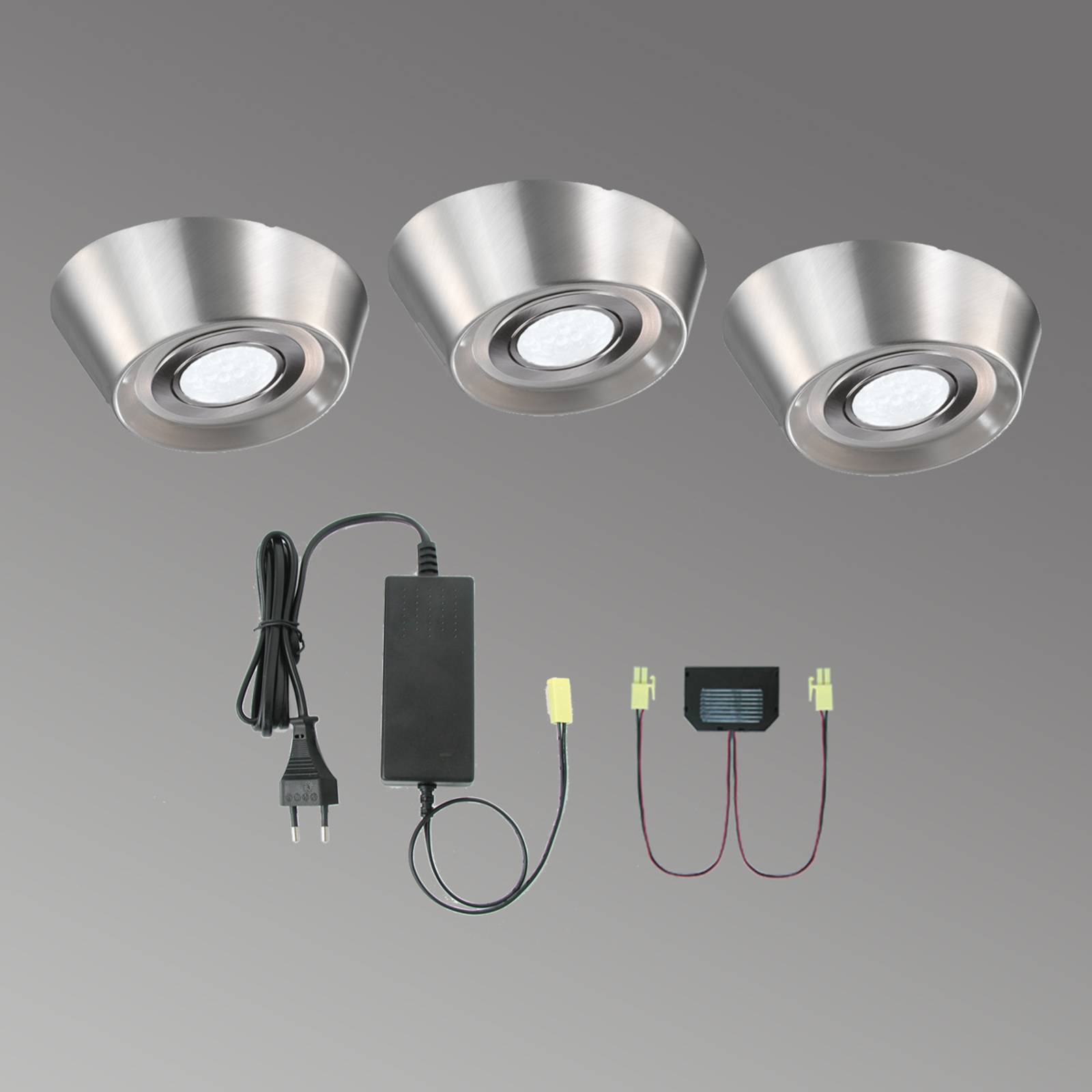 Evotec Set de 3 lampes sous meuble LED PAL CF Ø de 12 cm