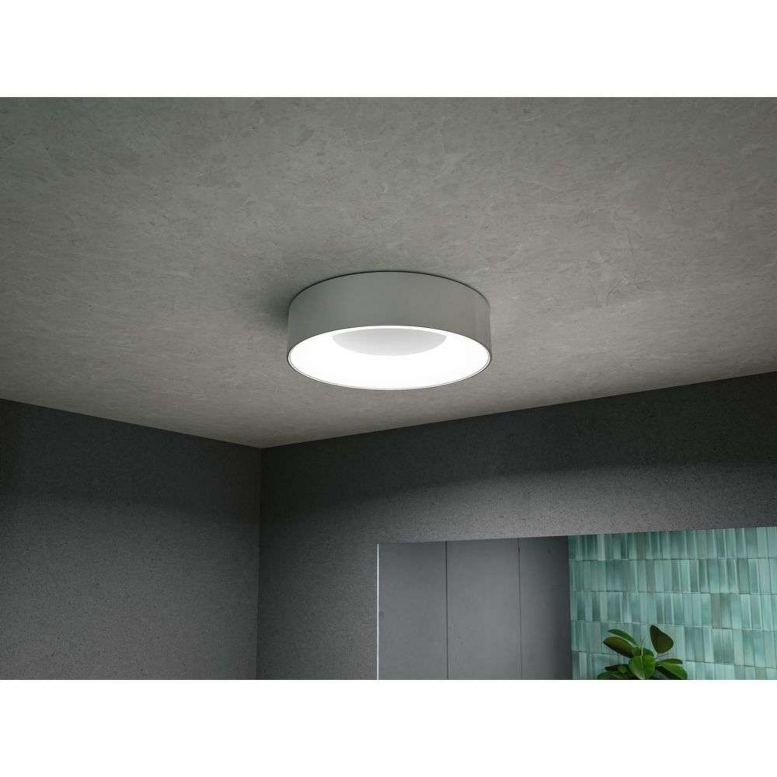 Casca LED Plafonieră IP44 1500lm Alb/Matt Aluminiu - Paulmann