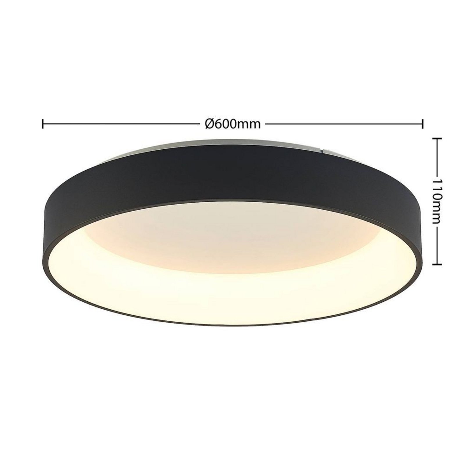 Aleksi Round LED Ceiling Lamp Ø60 Black - Arcchio