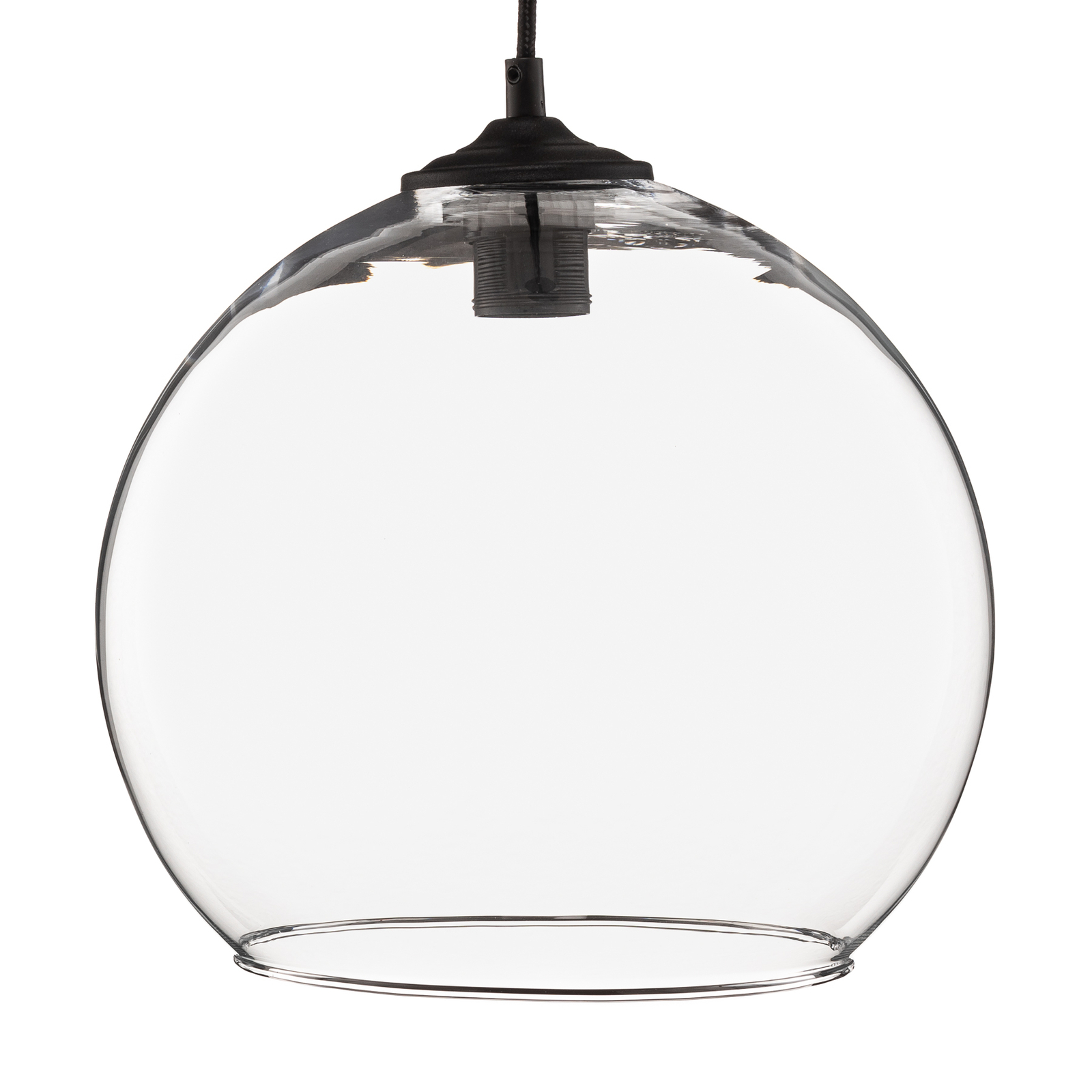 Závesná lampa guľa sklenené guľové tienidlo číre Ø 30cm