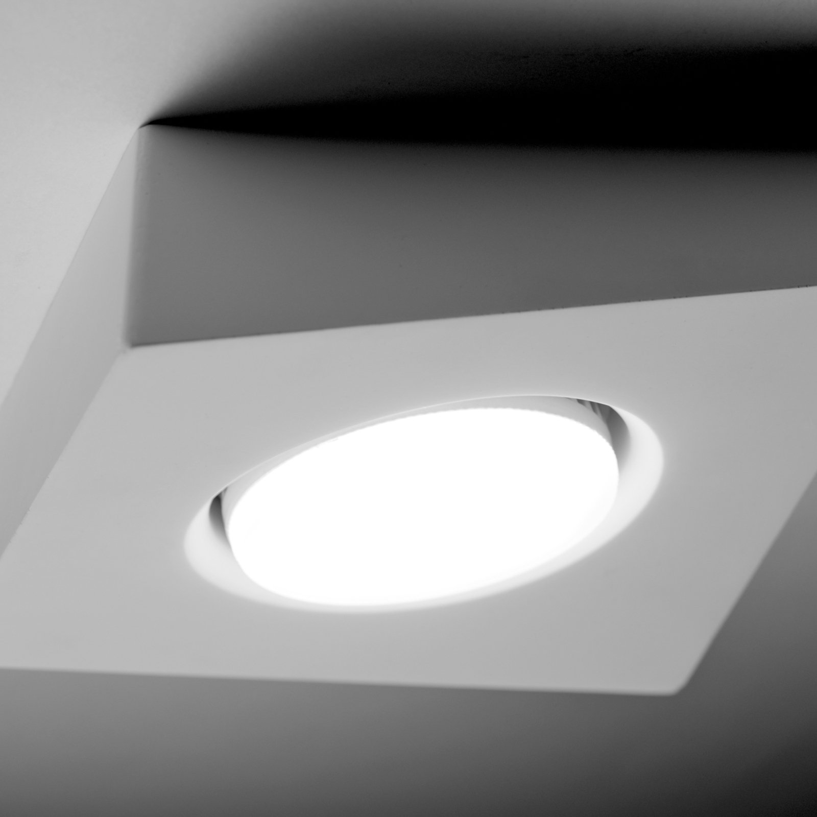 Plafondlamp Anchise van gips, hoekig, 1-lamp