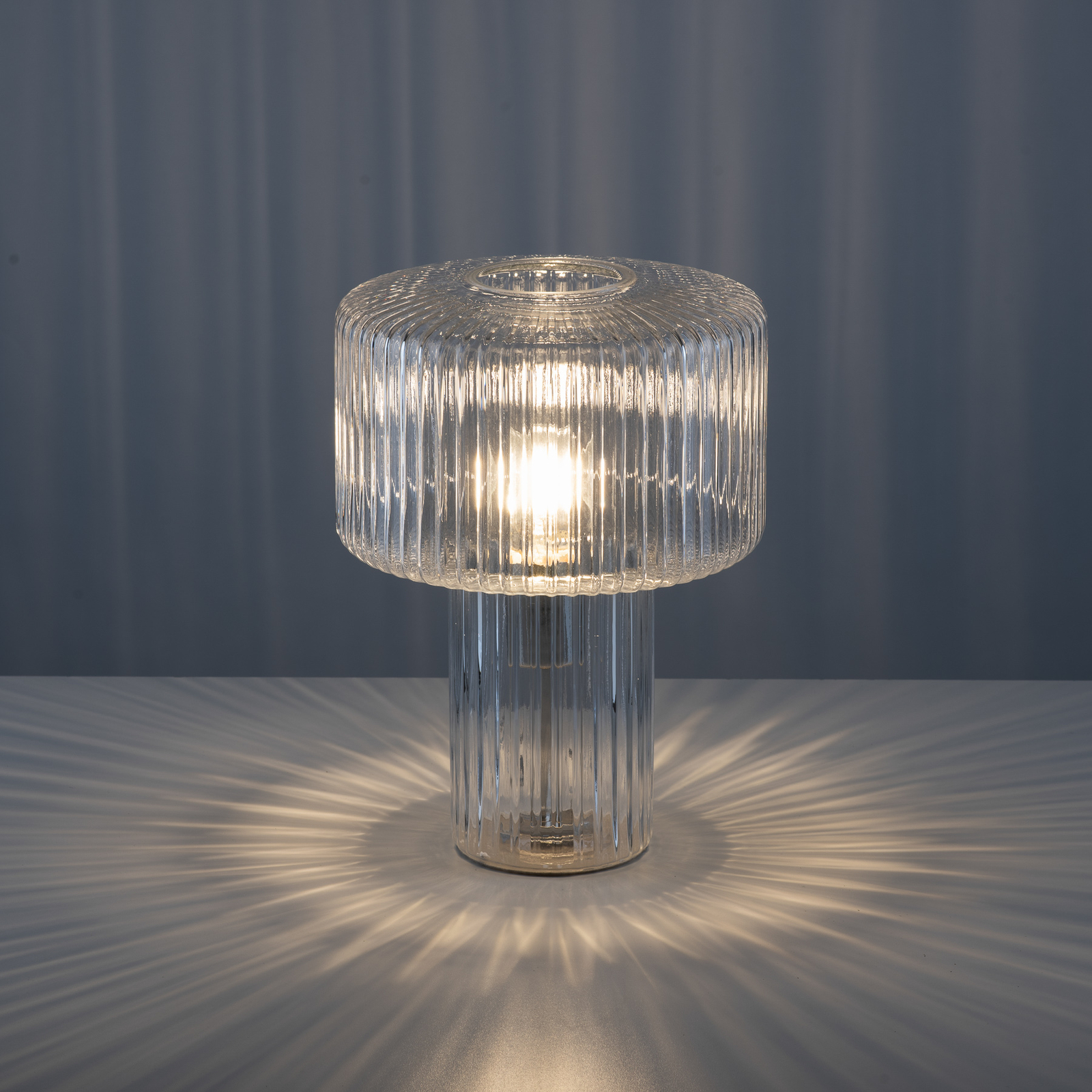 Tafellamp Fungus van glas, transparant