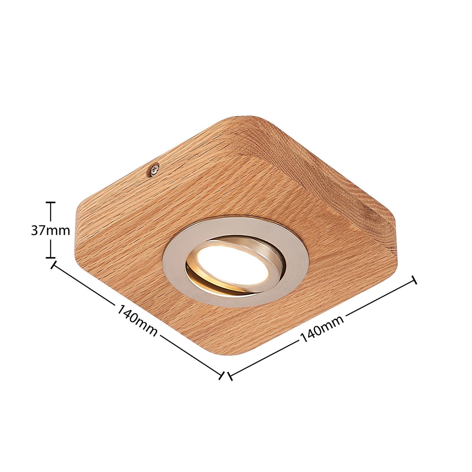 Lindby Mikari LED-Deckenleuchte aus Holz, 1-fl.
