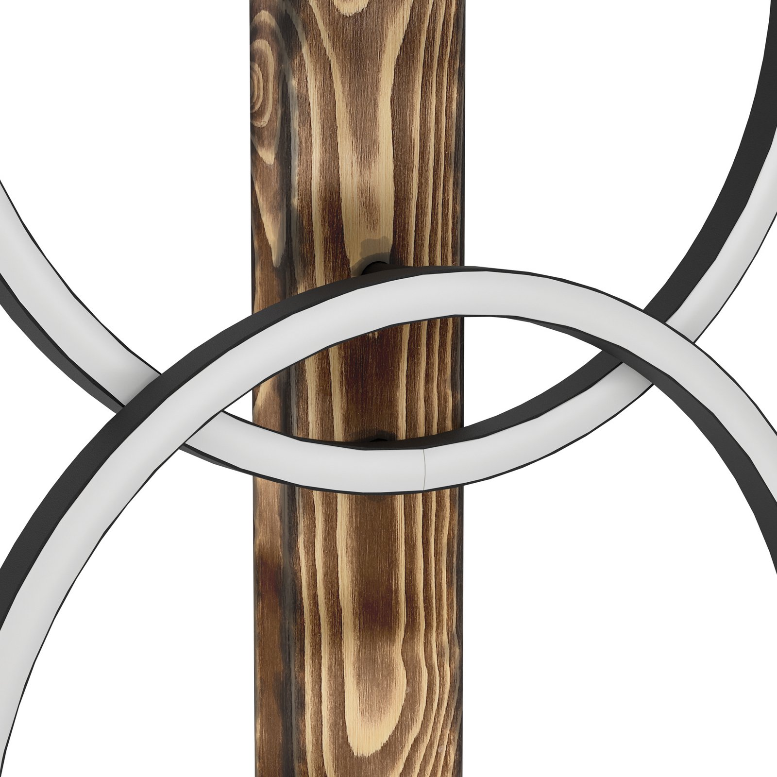 LED stojacia lampa Boyal, hnedá, výška 150 cm, drevo, 2 svetlá.