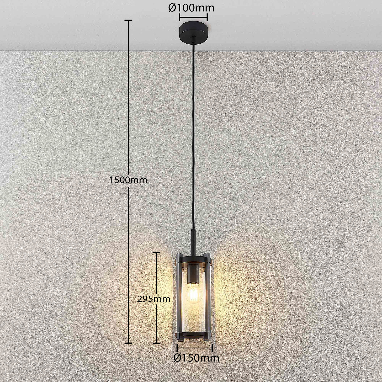 Lucande Brienne pendant light for outdoor use