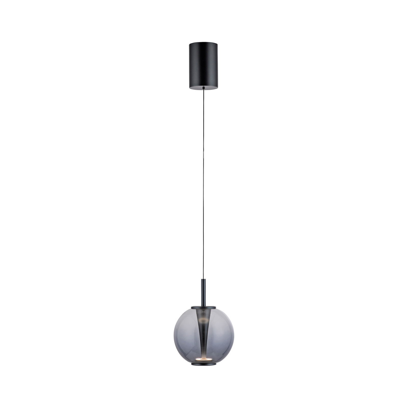 PURE LED-Pendellampe Infinity, grau/rauchgrau, Ø 18 cm, CCT