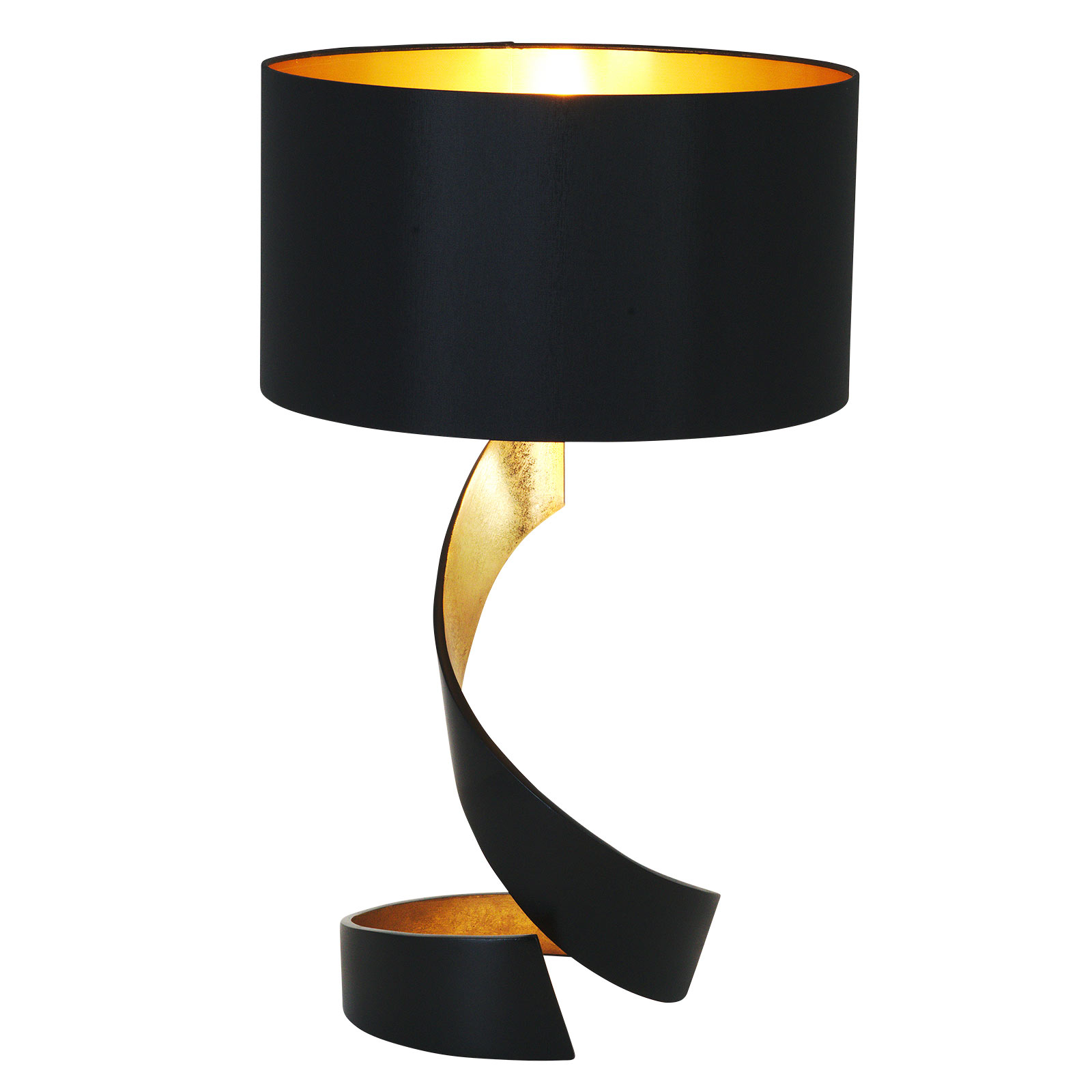 Lampa stołowa Vortice, czarno-złota