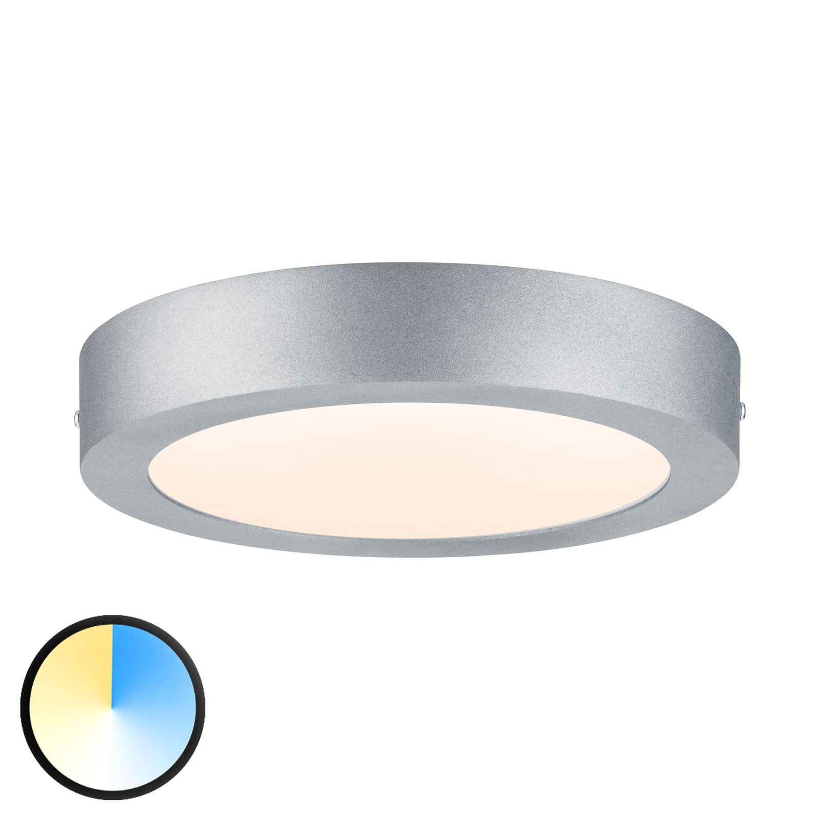 Paulmann Carpo LED ceiling lamp round chrome 22.5 cm, for Living / Dining Room, metal, plastic, 13 W, energy efficiency: A+, H: 3.8 cm