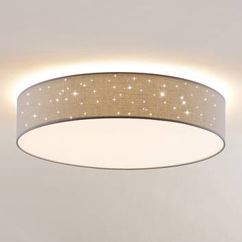Lindby Ellamina plafonnier LED, 60 cm, gris clair